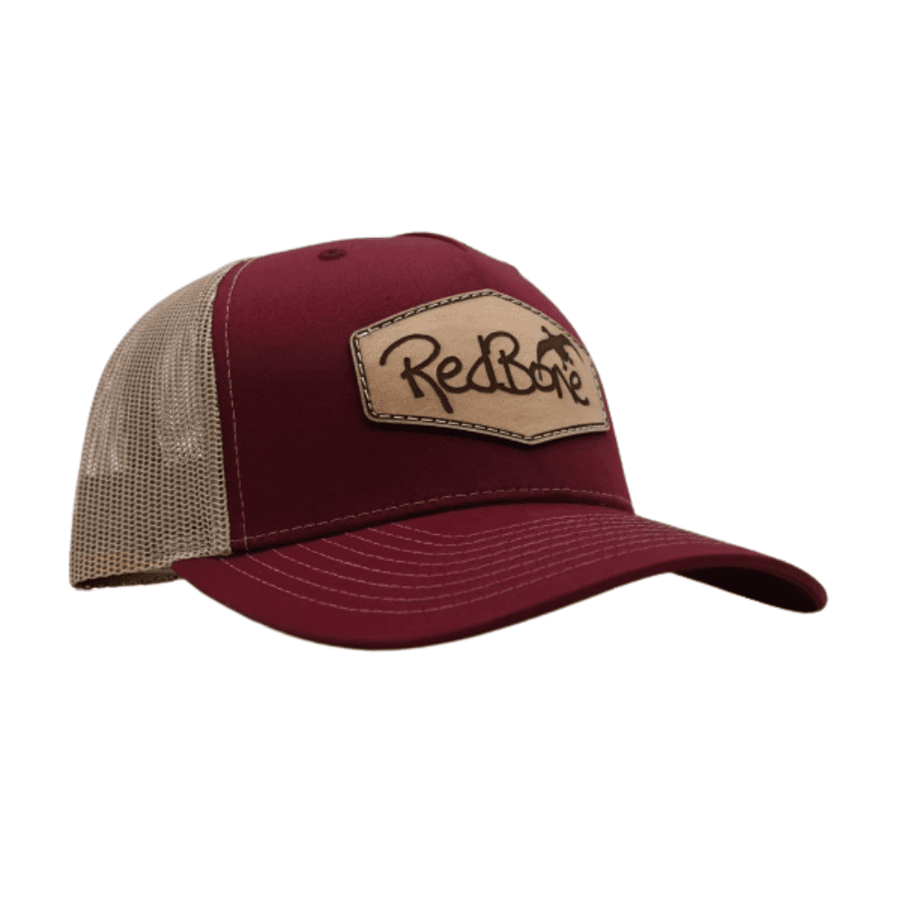 RedBone Leather Patch Hat-Crimson/Khaki