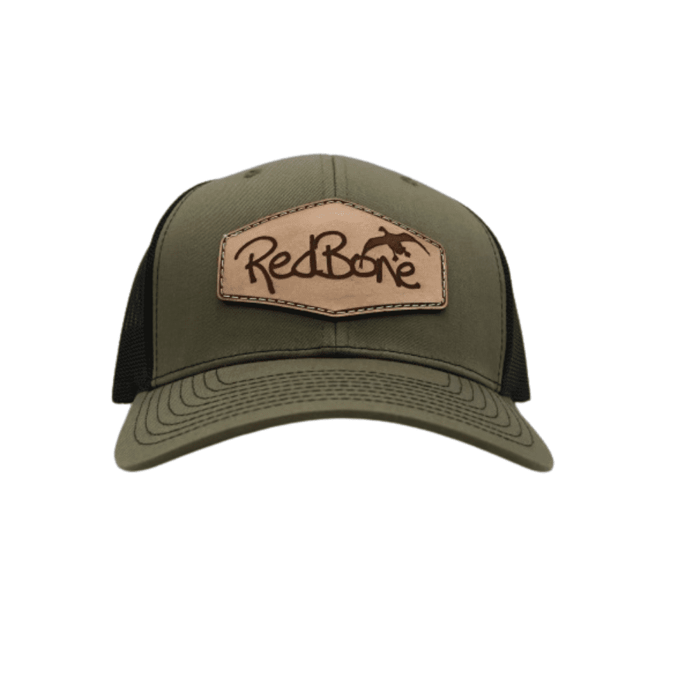 RedBone Leather Patch Hat-Black/Olive